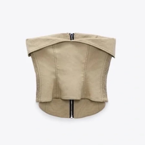 NWT Zara topstitched zipper bustier XS - Picture 13 of 15